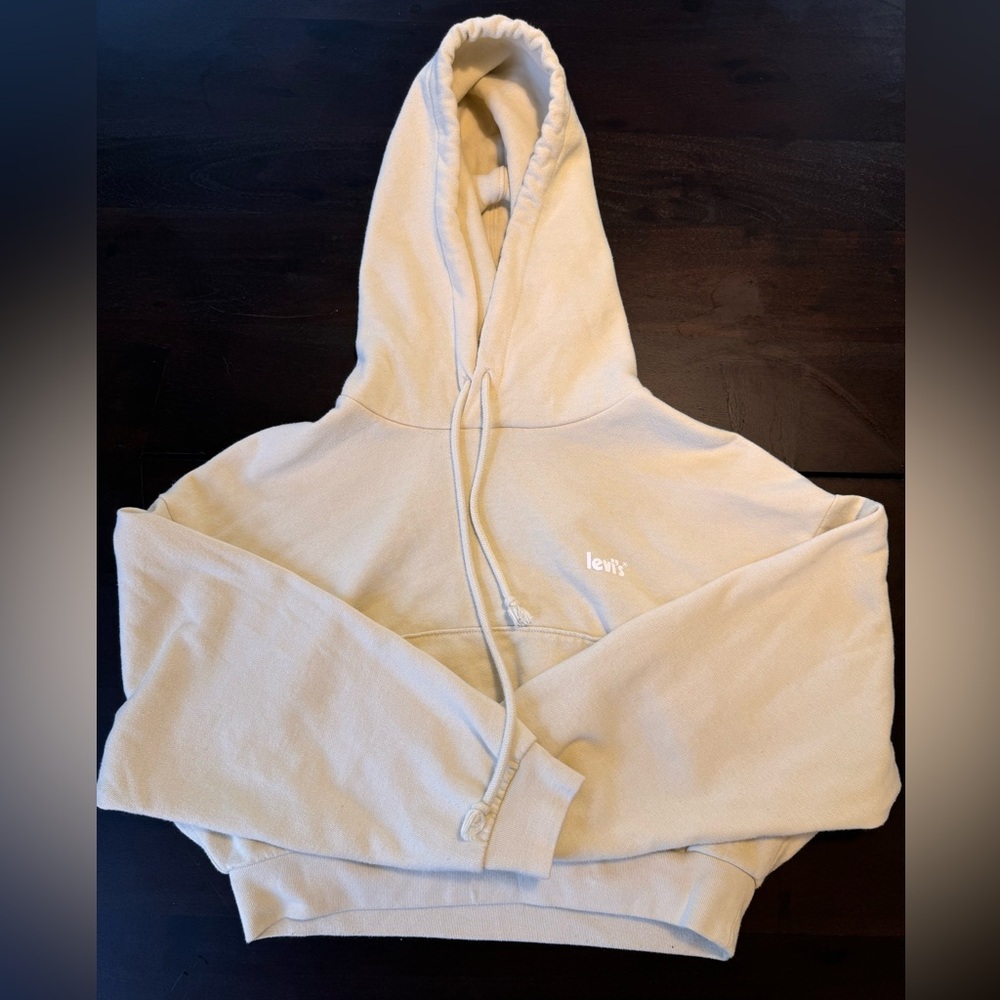 Levi's Cream Cropped Hoodie (S)